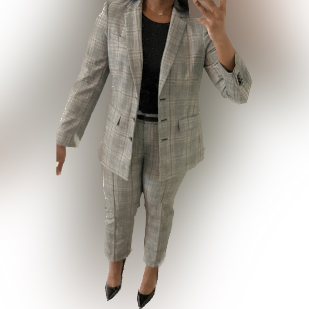 Plaid Suit with Tuxedo Stripe